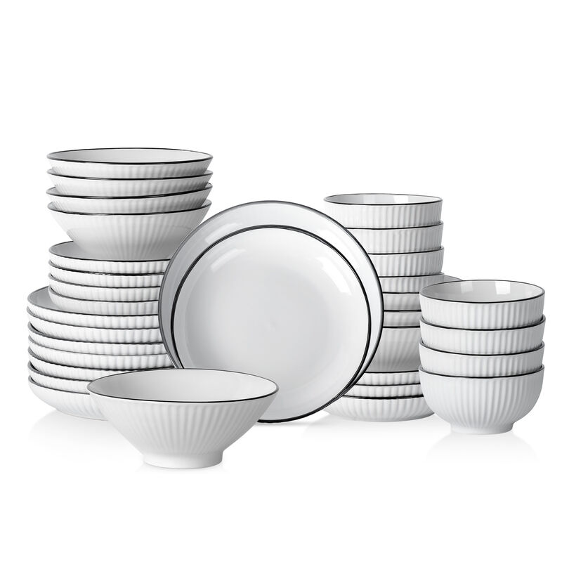 Christian Siriano Lustra Stoneware 32 Piece Dinnerware Set