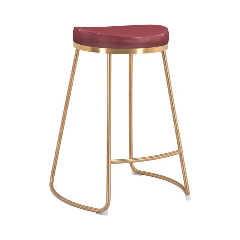 Belen Kox Bree Counter Stool (Set of 2), Burgundy, Belen Kox