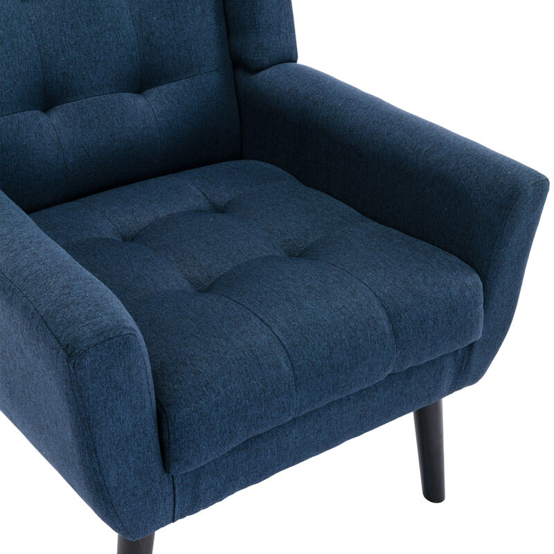 Modern Soft Linen Material Ergonomics Accent Chair Living Room Chair Bedroom Chair Home Chair