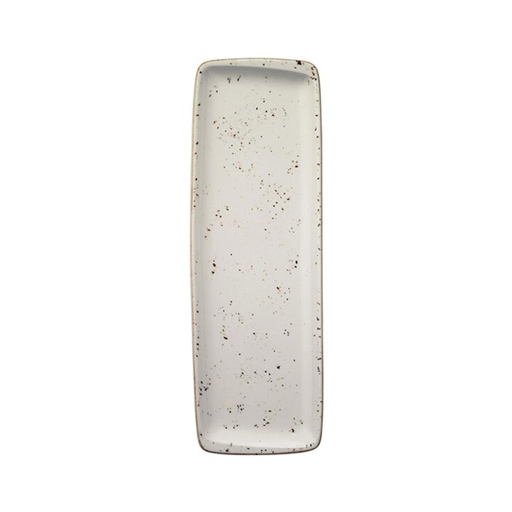 Grain 19" x 6.25" x h:1" Rectangular Decorated Porcelain Platter