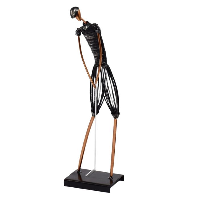 Metal Figurine Man playing Golf