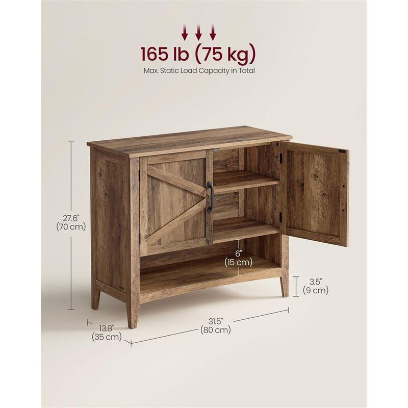 3-Tier Shoe Cabinet with Height-Adjustable Shelf