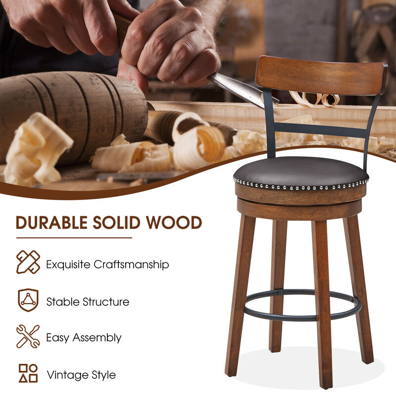 25.5-in Set of 2 Swivel Counter Height Bar Stools