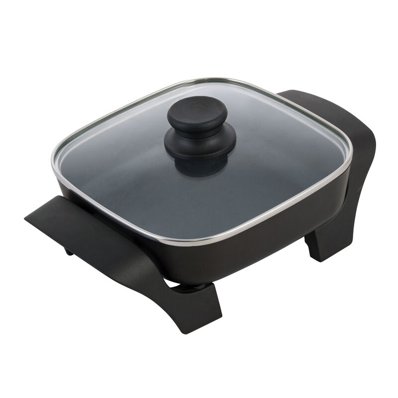 Brentwood SK-46 8-Inch Nonstick Electric Skillet in Black with Lid