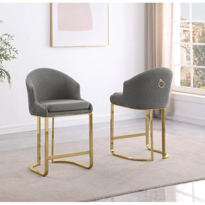 Best Quality Furniture Gray With Gold Counter Height, Set Of Two