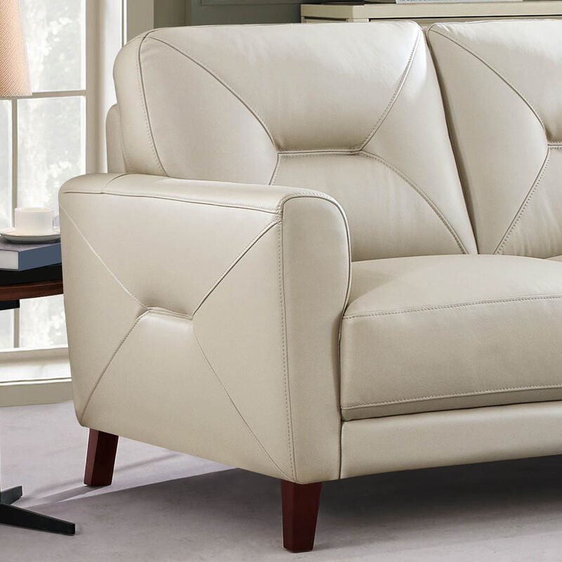Mavis Top Grain Leather Loveseat