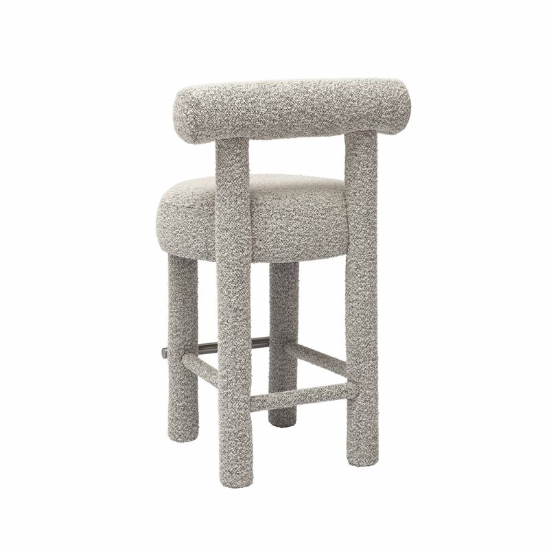 Carmel Black & White Boucle Counter Stool