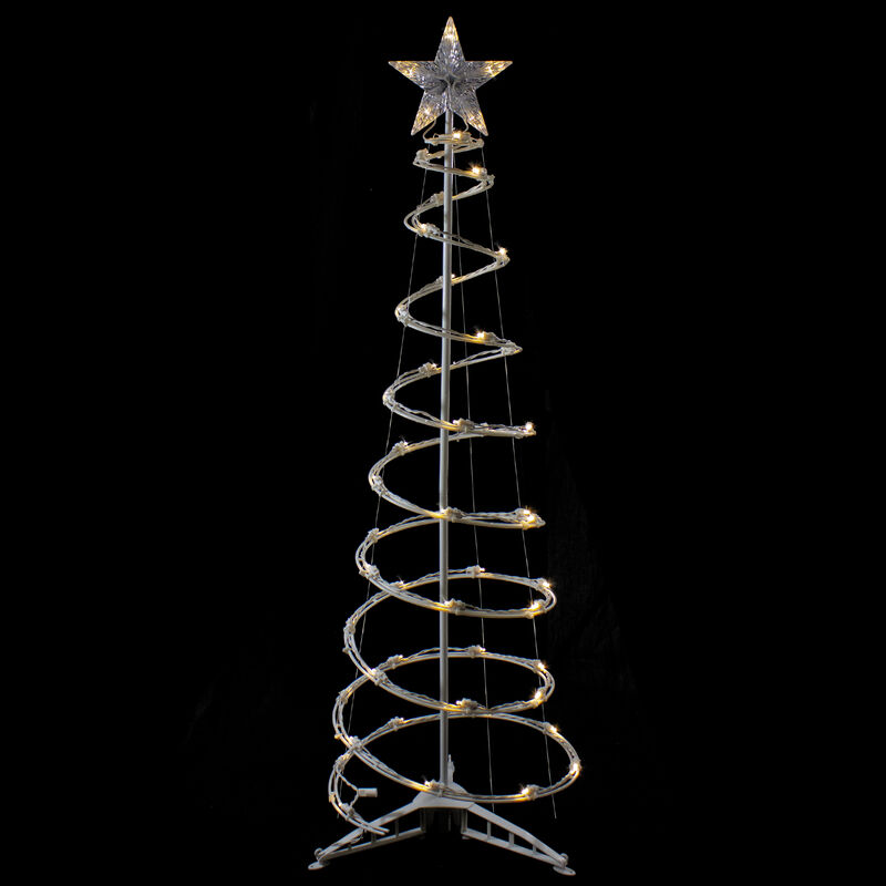 4ft LED Lighted Spiral Cone Tree Outdoor Christmas Decoration  Warm White Lights