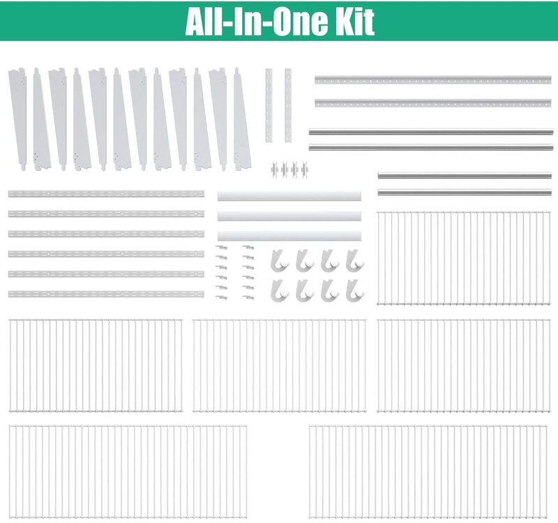Adjustable Wall Mounted Closet Rack System with Shelf