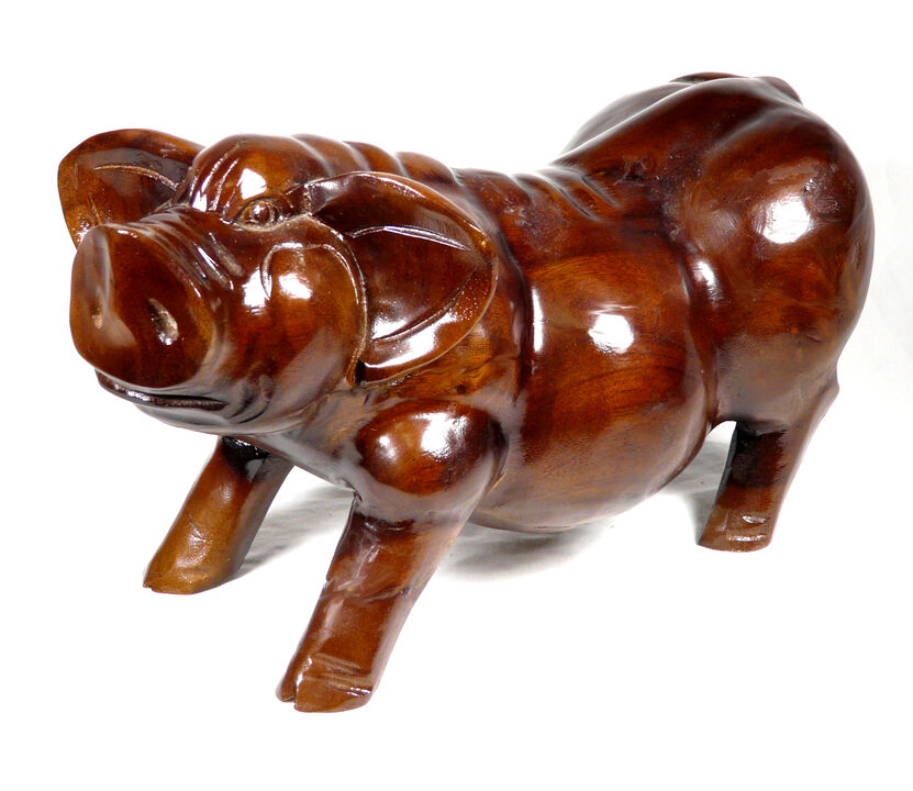 Teak/ Mahogany           Pig Statue