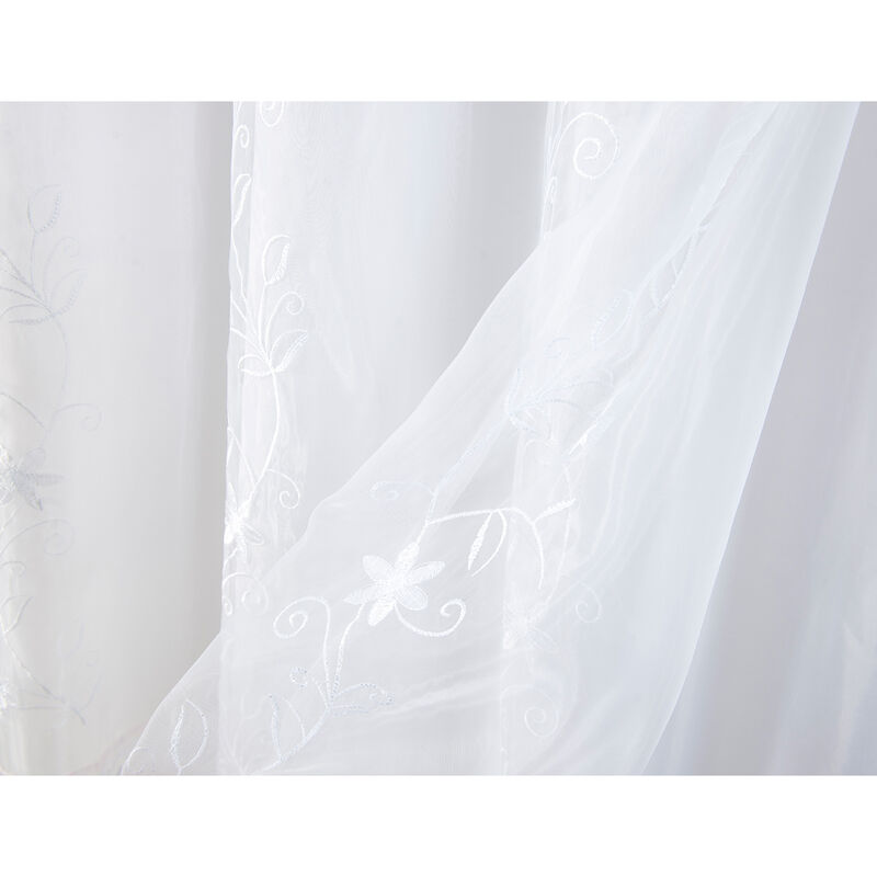 Priscilla Embroidered Panel With Double Valance 54'' x 90'' Gold