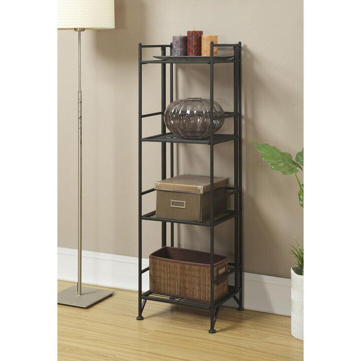 Convience Concept, Inc. Xtra Storage 4 Tier Folding Metal Shelf Black