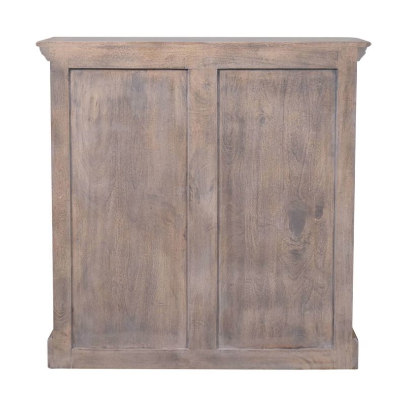 Stone Finish  Solid Wood Cabinet with Glazed Doors