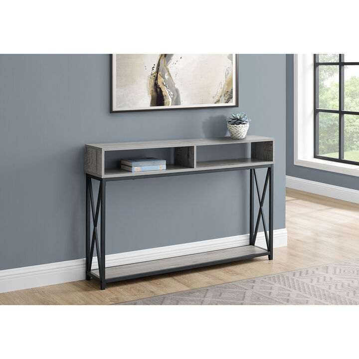 Monarch Specialties I 3572 Accent Table, Console, Entryway, Narrow, Sofa, Living Room, Bedroom, Metal, Laminate, Grey, Black, Contemporary, Modern