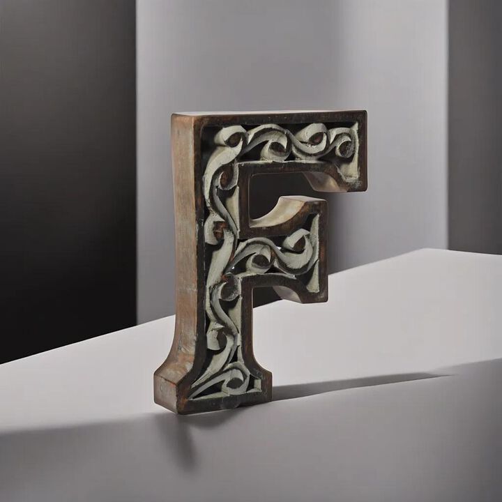 Vintage Gray Handmade Eco-Friendly "E" Alphabet Letter Block For Wall Mount & Table Top D�cor