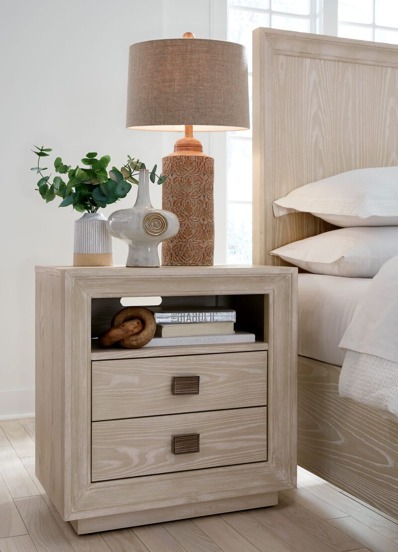 Maxime Two Drawer USB-Charging Nightstand