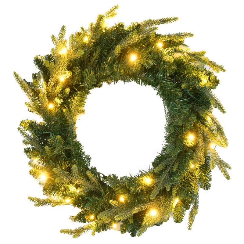 Artificial Christmas Tree with Wreath & Garland Grass Green Xmas Tree with 380 Multi-Color LED Lights