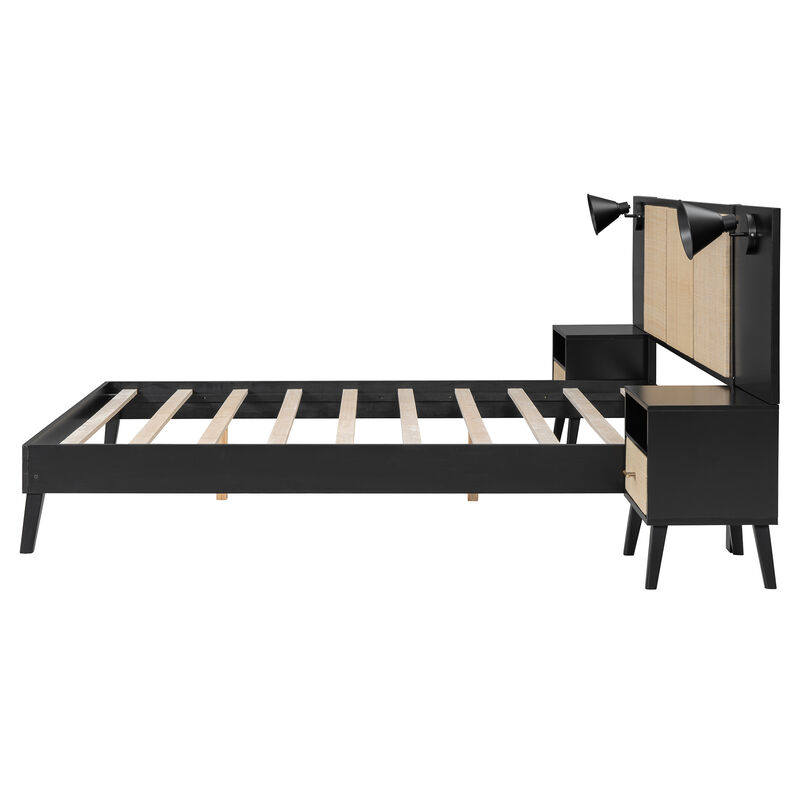 Merax Modern Platform Bed with 2 Nightstands