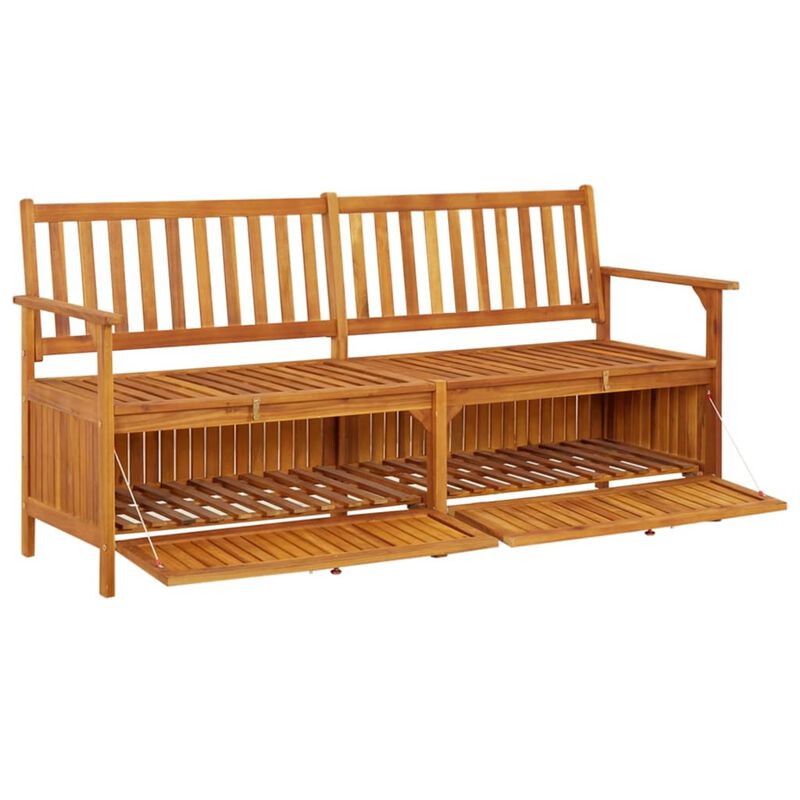 vidaXL Storage Bench 66.9" Solid Wood Acacia