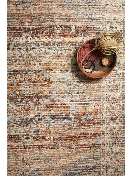 Lourdes LOU07 Tangerine/Ocean 7'10" x 10' Rug
