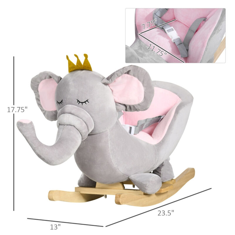 Baby Rocking Horse for 1.5-3 Year Olds, Soft Plush Ride-On Toy for Toddlers