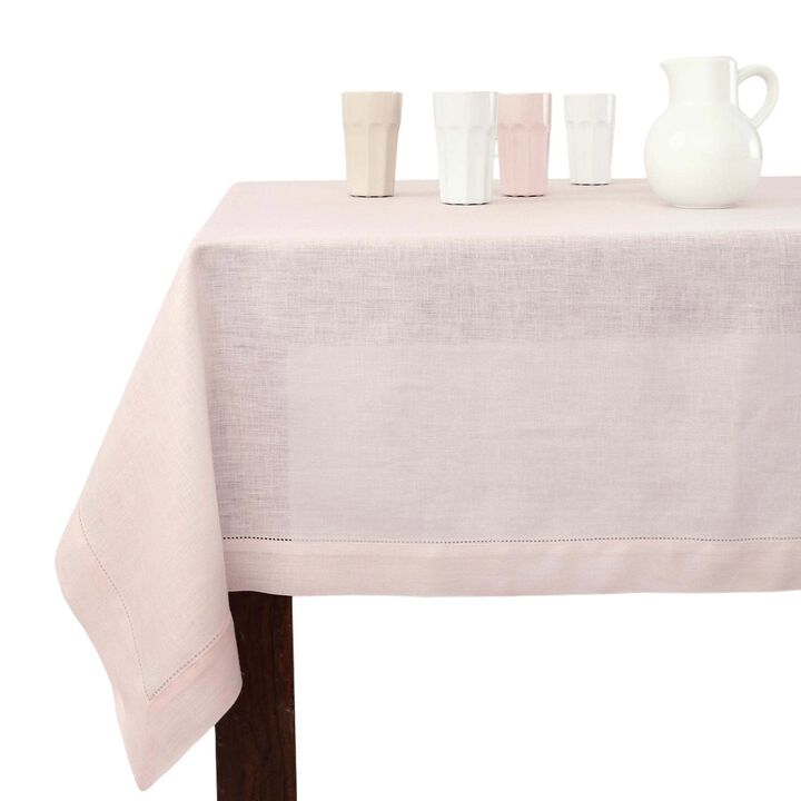 Solino Home 100% Pure Linen Tablecloth | Classic Hemstitch