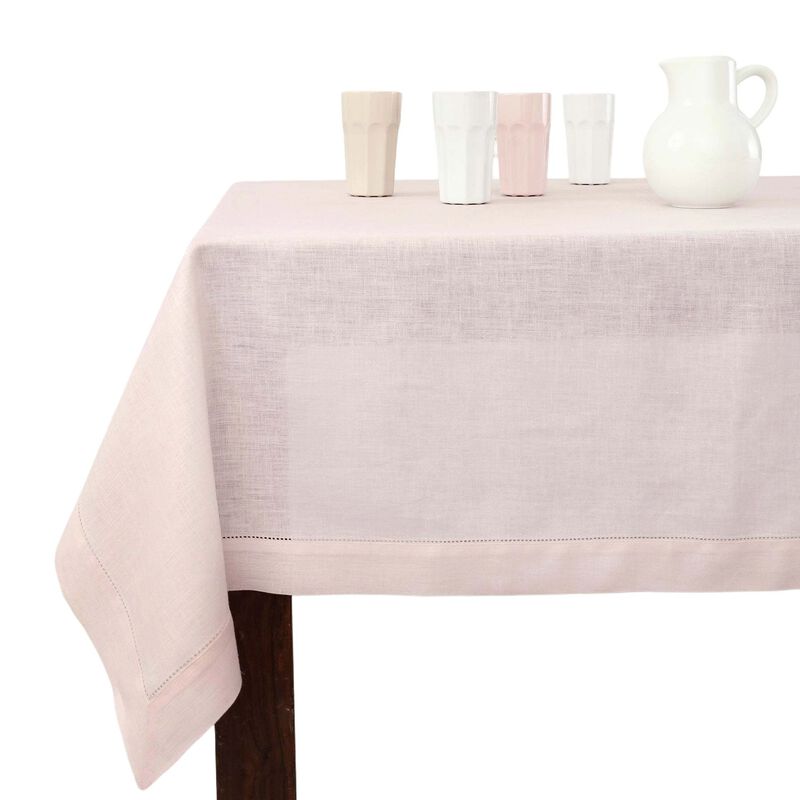 Solino Home 100% Pure Linen Tablecloth | Classic Hemstitch