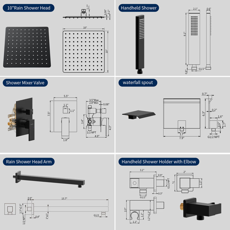 Shower Faucet Set Modern and Stylish Bathroom Shower System for a Refreshing Experience