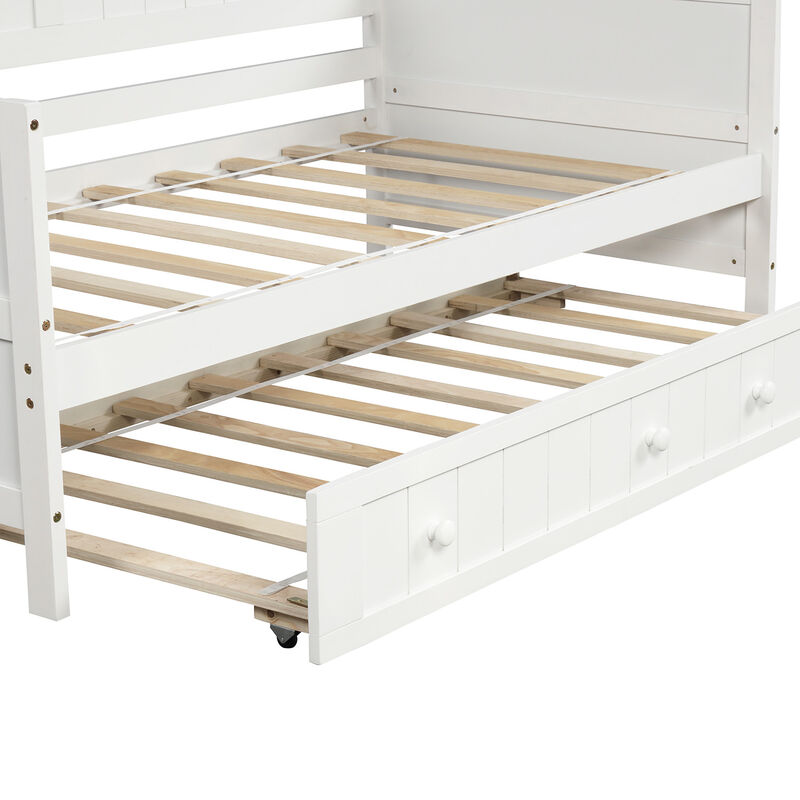 Merax Wooden Daybed with Trundle Bed