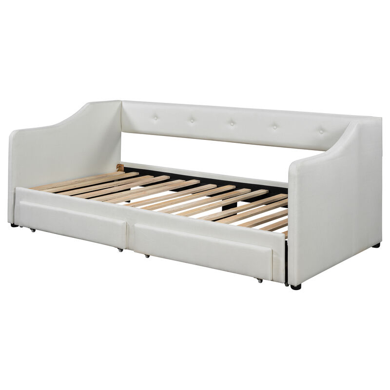 Merax Upholstered Daybed Bed with 2 Drawers