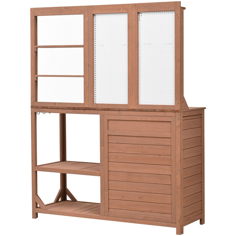 Merax Fir Wood Potting Bench with Hutch