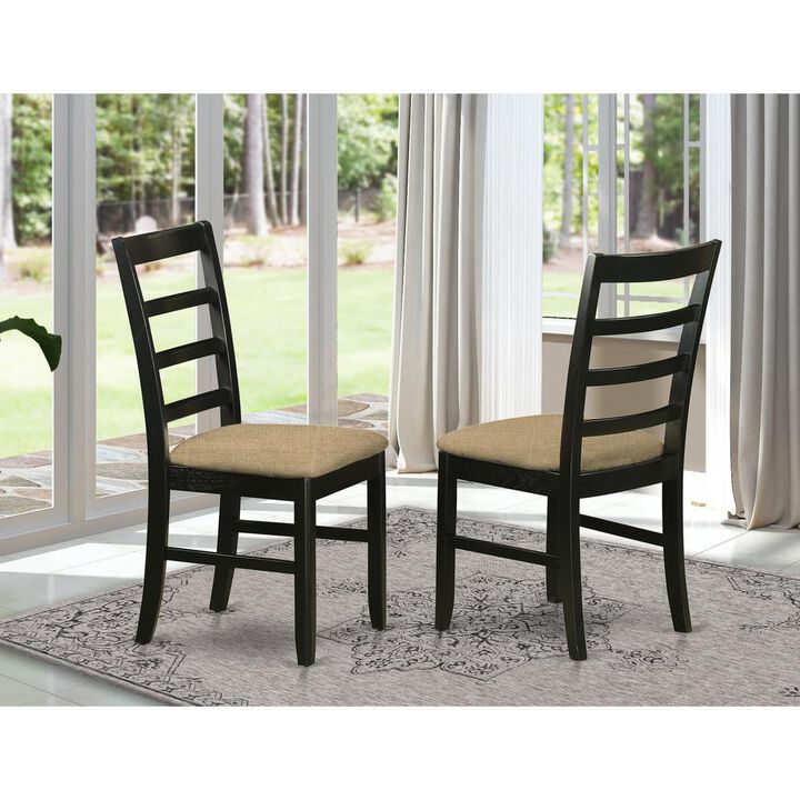 East West Furniture PFC-BLK-C Parfait Chair for dining room with Cushion Seat - Black & Cherry Finish.