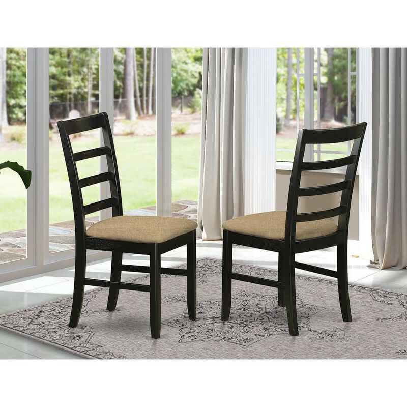 East West Furniture PFC-BLK-C Parfait Chair for dining room with Cushion Seat - Black & Cherry Finish.
