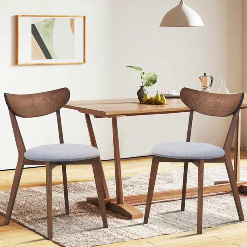 Hivvago Set of 2 Dining Chairs Upholstered Curved Back Side