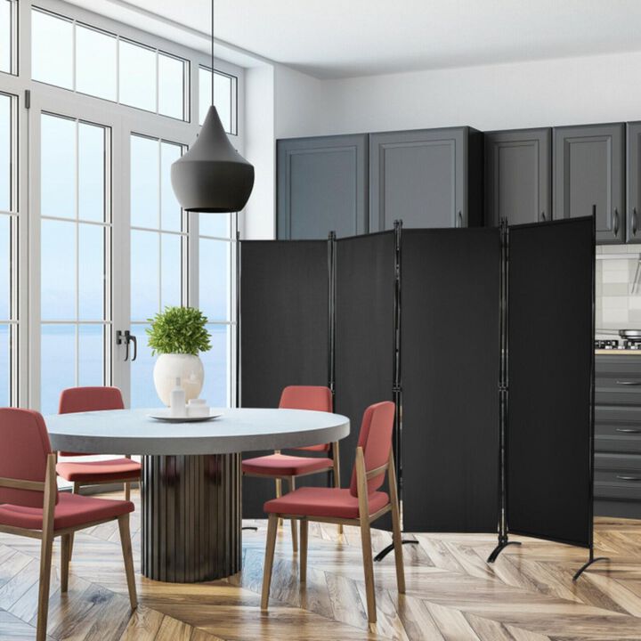 Hivvago 4-Panel  Room Divider with Steel Frame