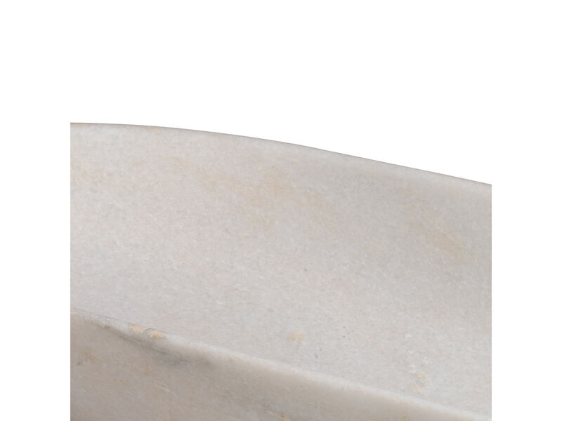 Long Oval White Marble Bowl
