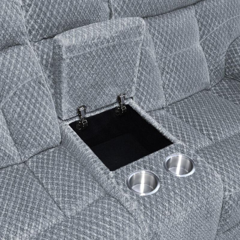 New Classic Furniture Bravo Console Loveseat W/ Dual Recliners-Stone