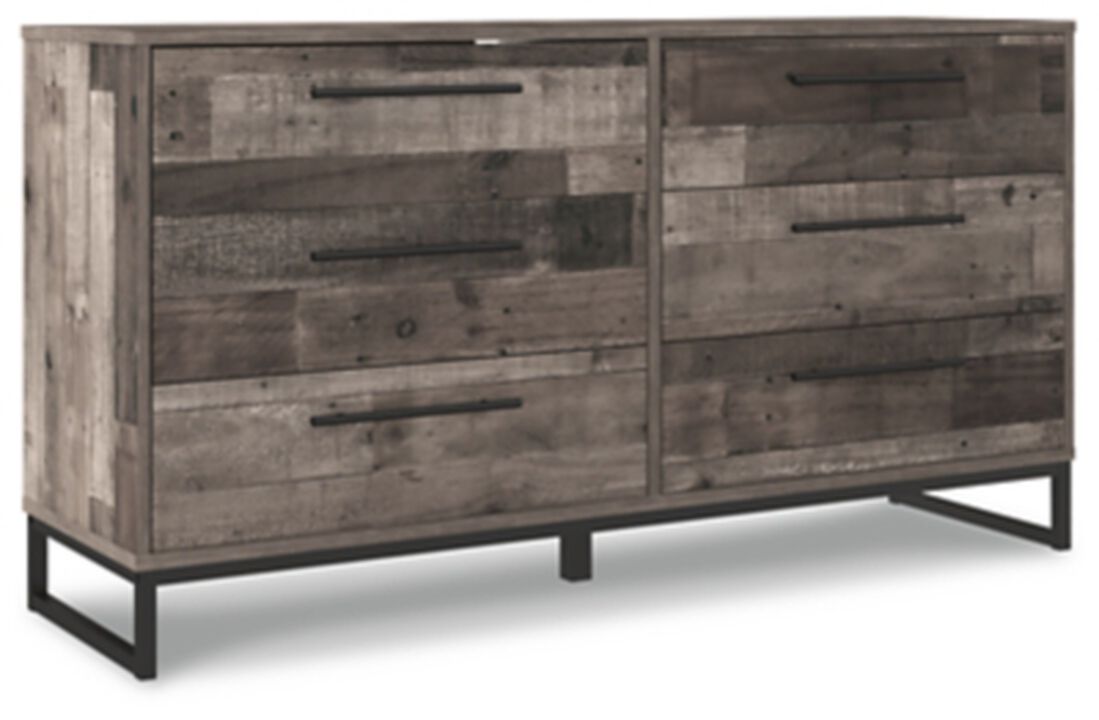 Neilsville 6 Drawer 59" Dresser in Multi Gray
