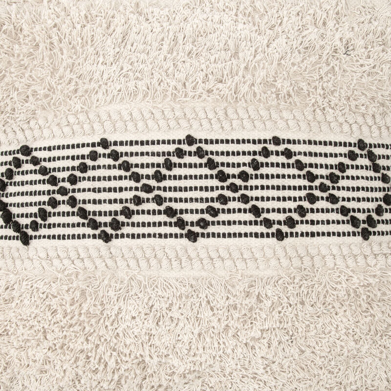 Pisco Ottoman Beige & Black