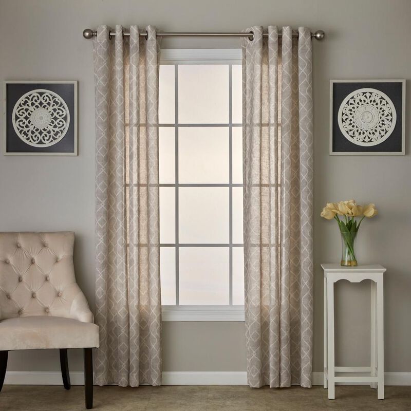 SKL Home By Saturday Knight Ltd Chainlink Window Curtain Panel - 52X63", Linen