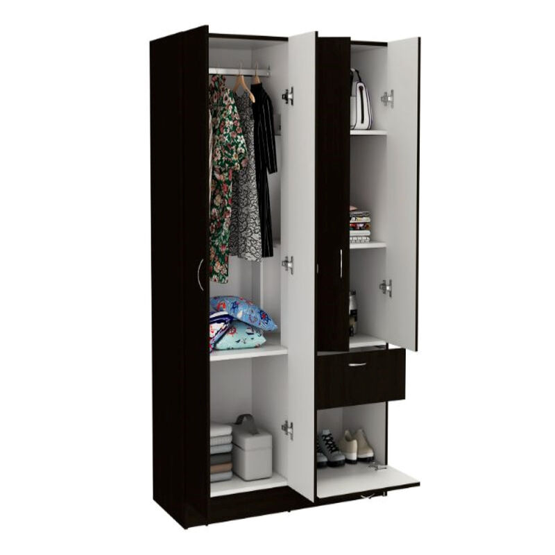Armoire Alpes, Bedroom, Black / White