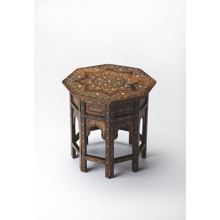 Butler Specialty Company Rashmi Wood & Bone Inlay Side Table, Medium Brown