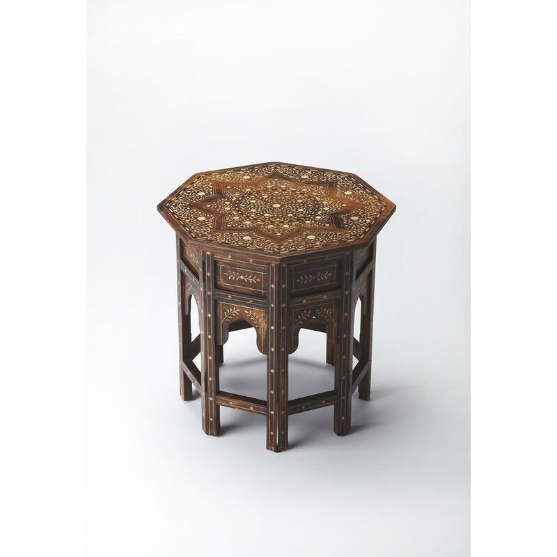 Butler Specialty Company Rashmi Wood & Bone Inlay Side Table, Medium Brown