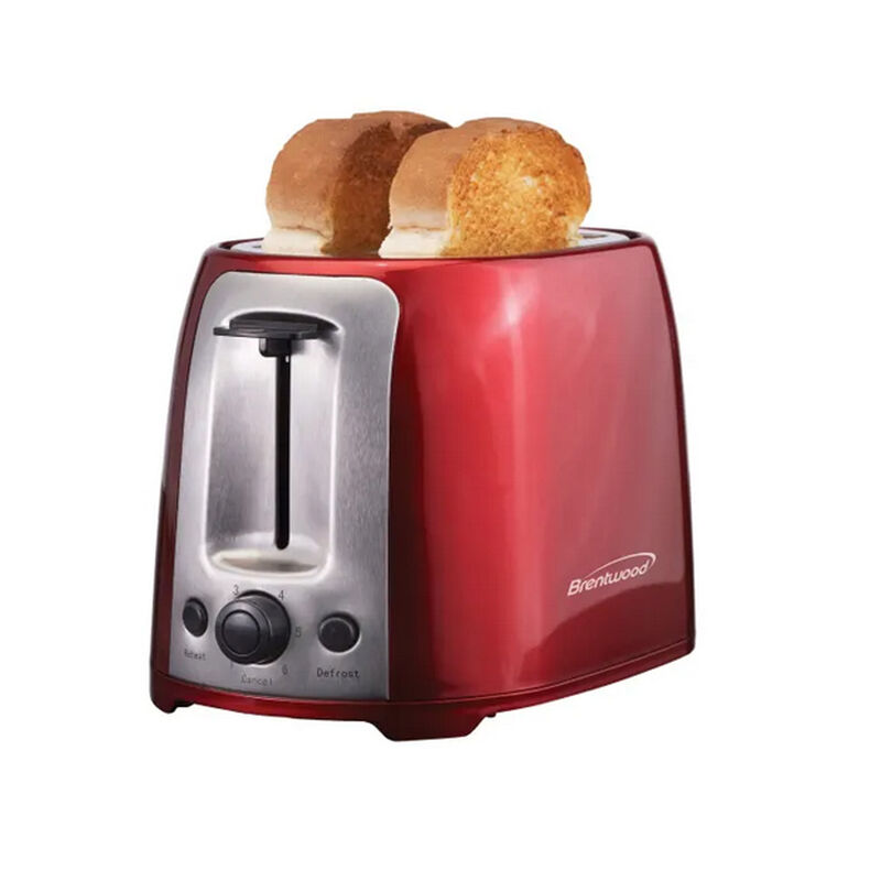 Brentwood 2 Slice Cool Touch Toaster in Red and Stainless Steel