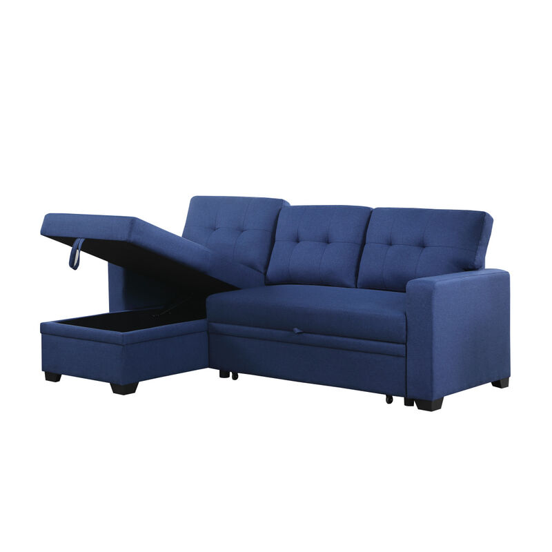Upholstered Pull Out Sectional Sofa With Chaise