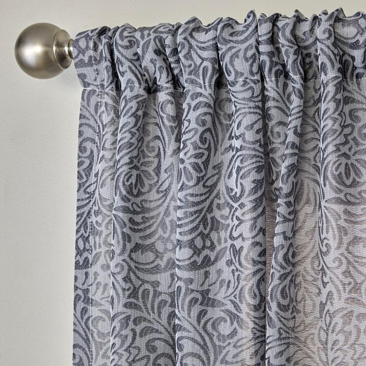 SKL Home By Saturday Knight Ltd Soft Swirl Window Curtain Panel - 56X84", Charcoal