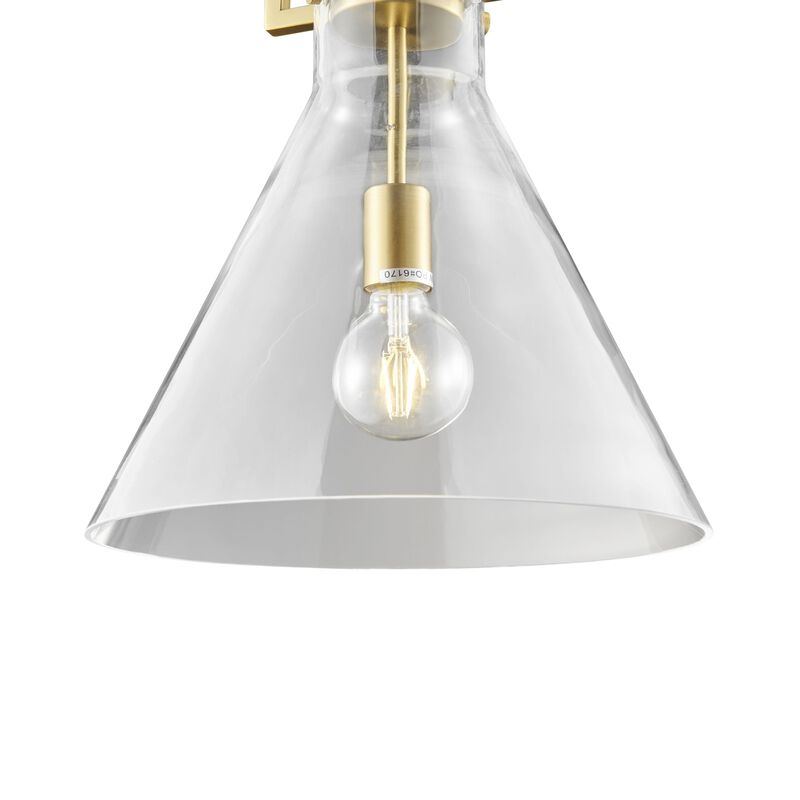 Helios Pendant Gold Metal and Acrylic LED Light