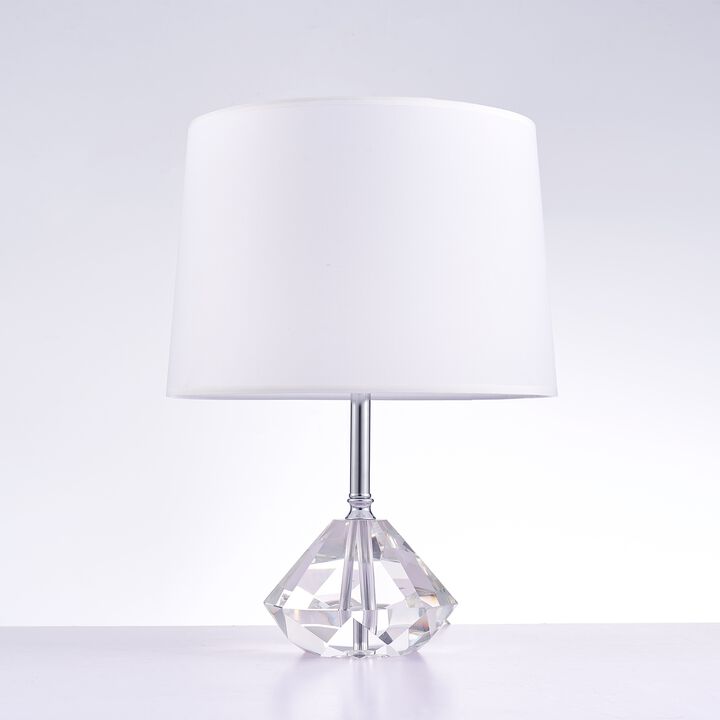 Pasargad Home Tortona Metal & Acrylic Table Lamp, White/Clear