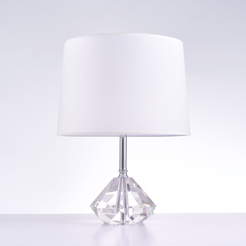 Pasargad Home Tortona Metal & Acrylic Table Lamp, White/Clear