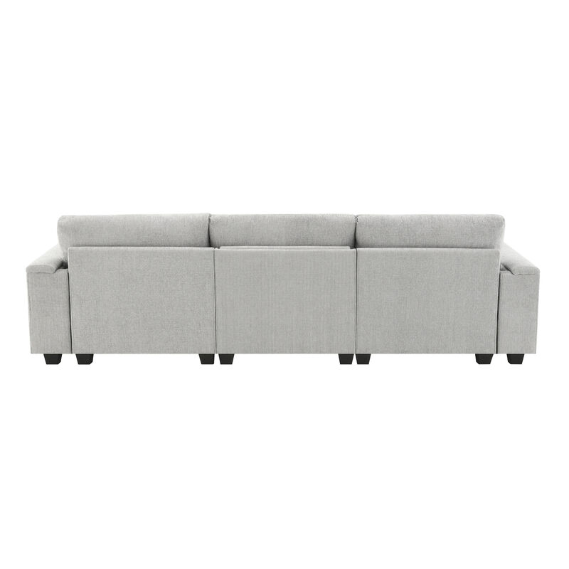 Merax Chenille Sectional Sofa with Bluetooth Speaker